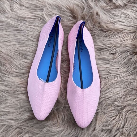 Briefola Women’s Light Pink Textured Knot Pointed Toe Slip On Flats - Picture 3 of 10